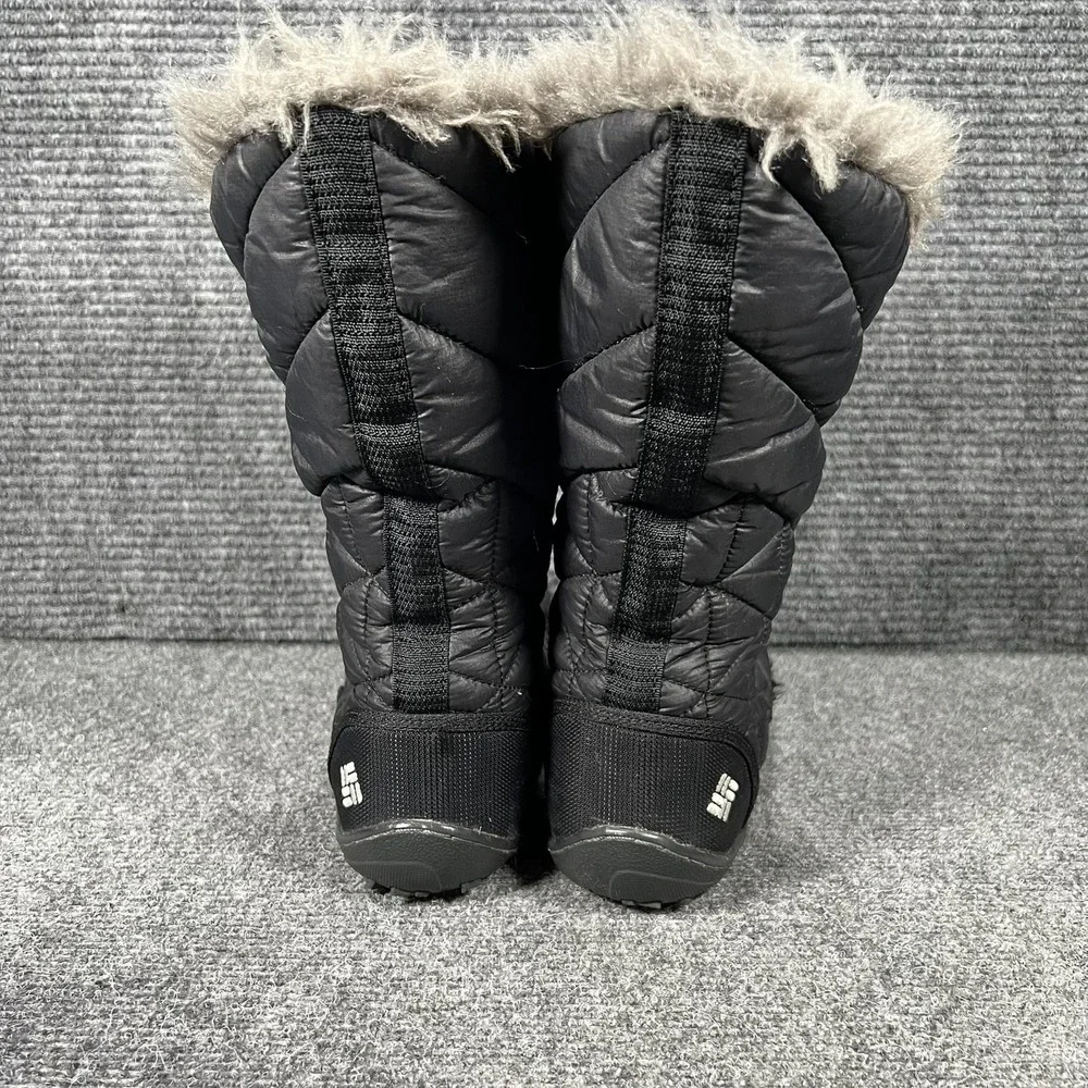 Columbia Boots Womens Size 9 Black Waterproof Quilted Fur Snow Winter YL5164-011
